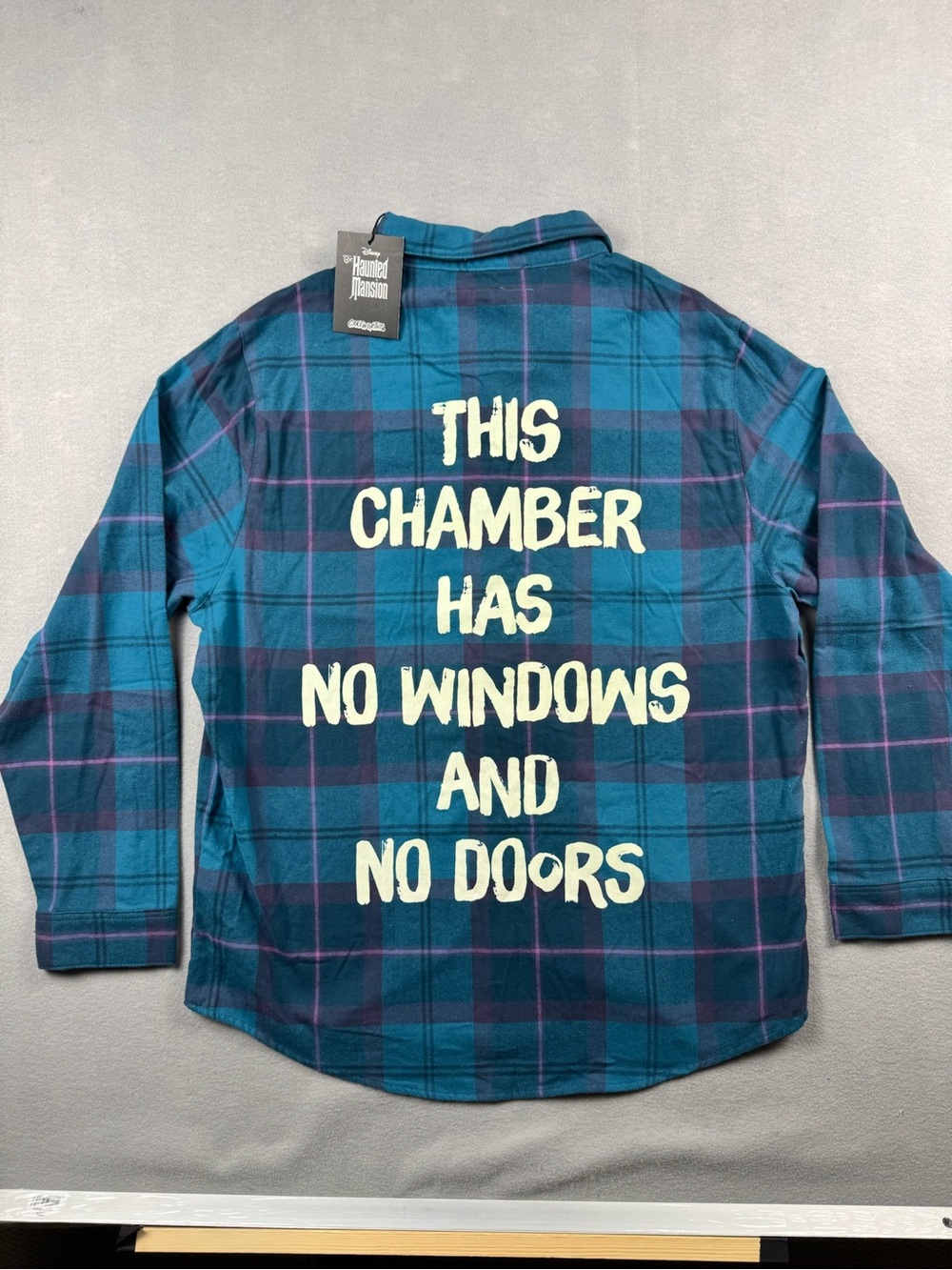 Cakeworthy Haunted Mansion Disney Flannel Shirt Size XL No Windows No Doors NWT